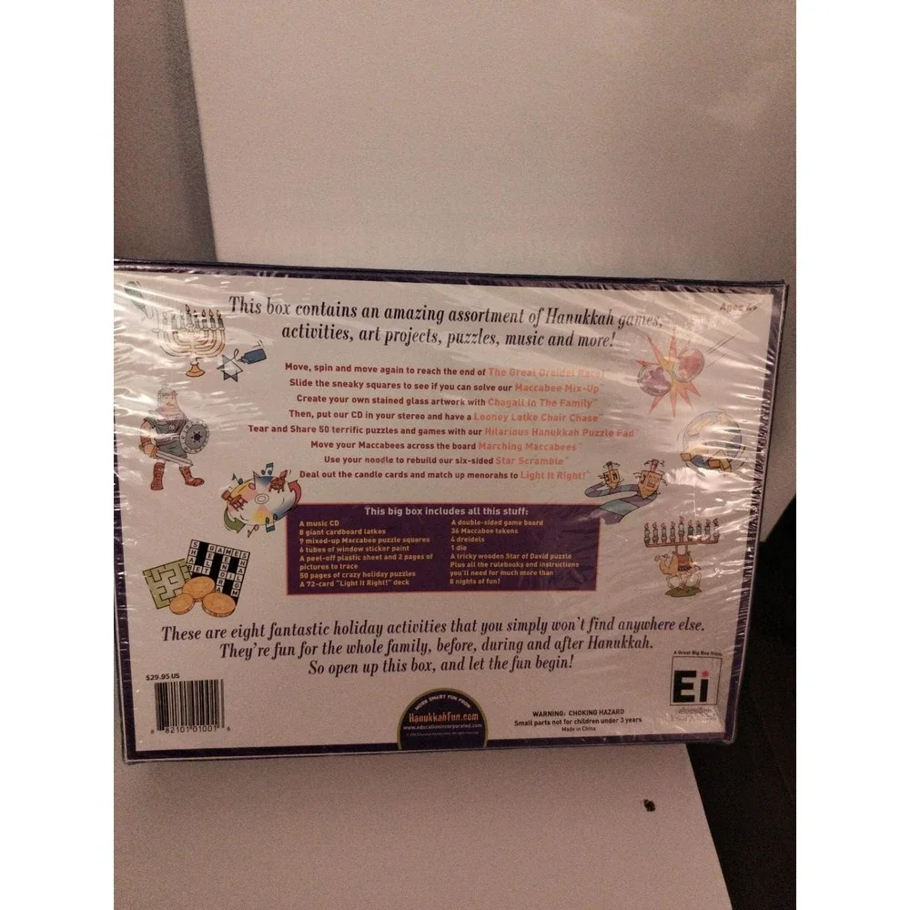 The Great Big Box Of Hanukkah Fun, 8 Activities, 2004,Vintage Game Family Sealed